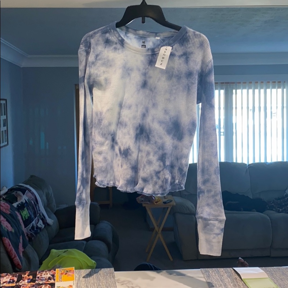 Pacsun long sleeve blue and white tie-dye shirt